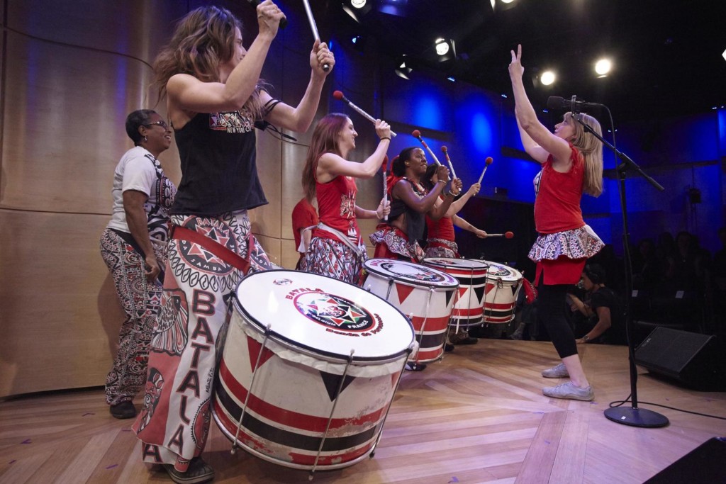 Batala perform in The Greene Space during MOVEMENT: A Celebration Honoring Dr. Martin Luther King, Jr.